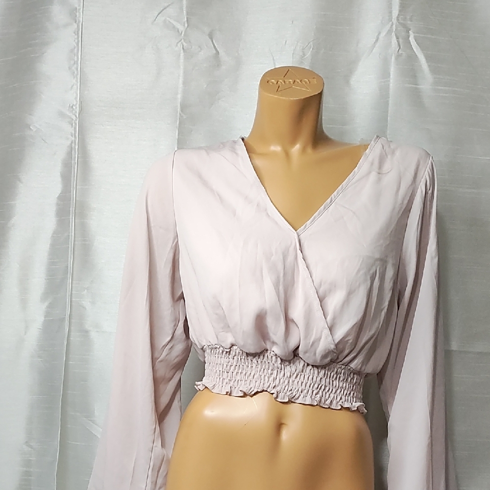 Peach Love California Purple‎ Wrap Smocked Blouse